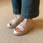 Autumn women's straw soft-soled retro style casual shoes